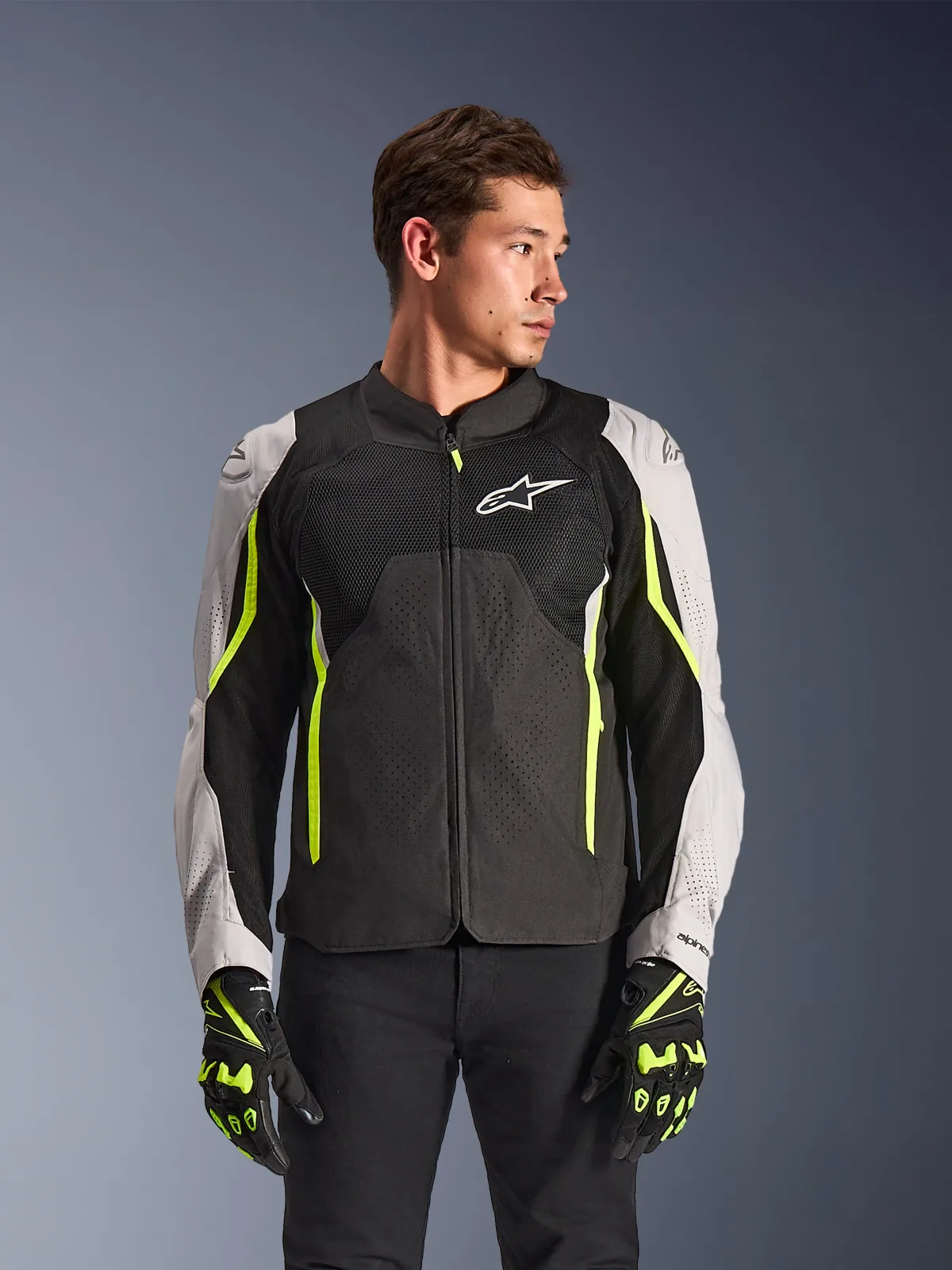 Текстилно яке Alpinestars AST V3 Air Black Silver Yellow Fluo