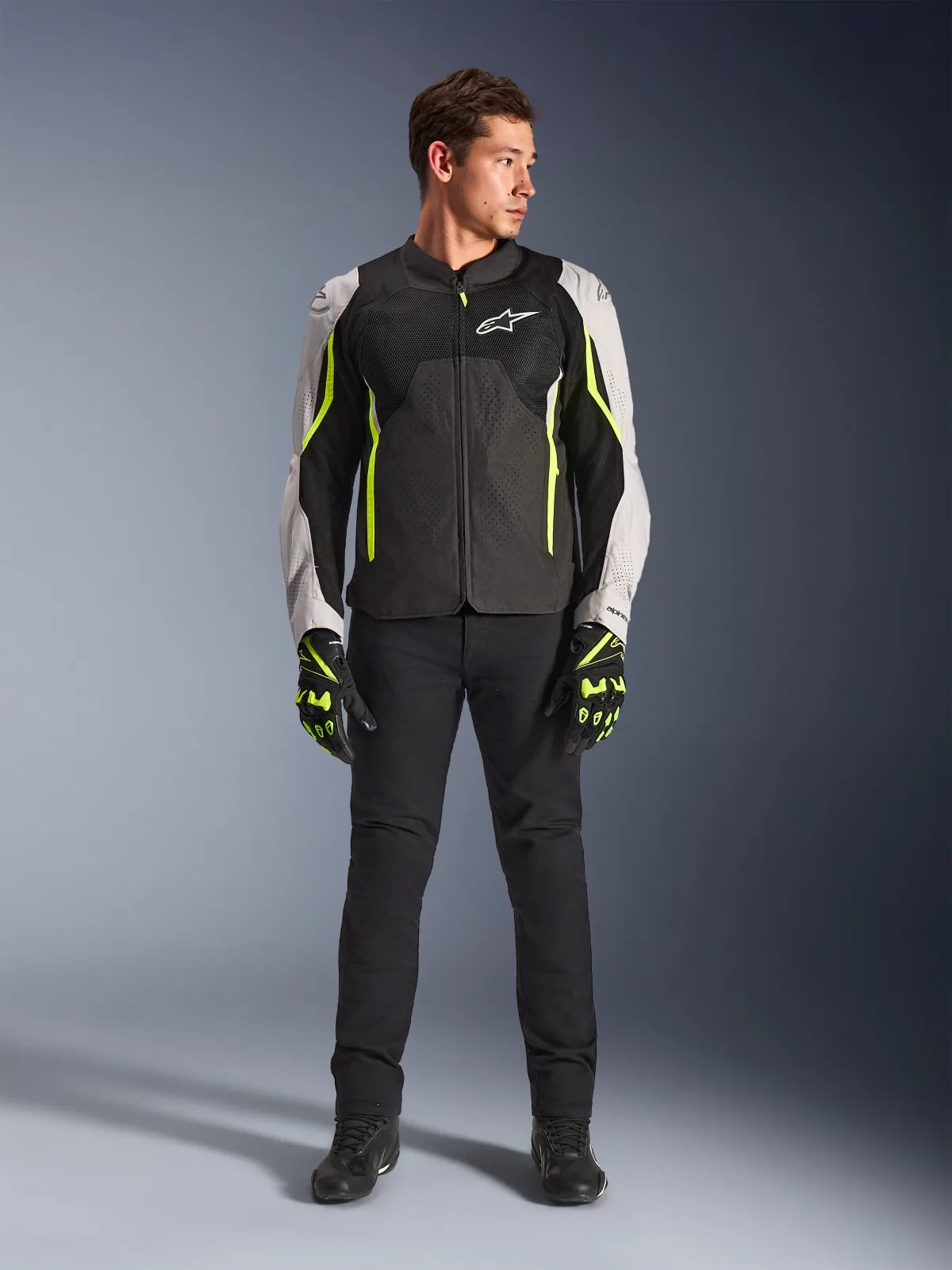 Текстилно яке Alpinestars AST V3 Air Black Silver Yellow Fluo
