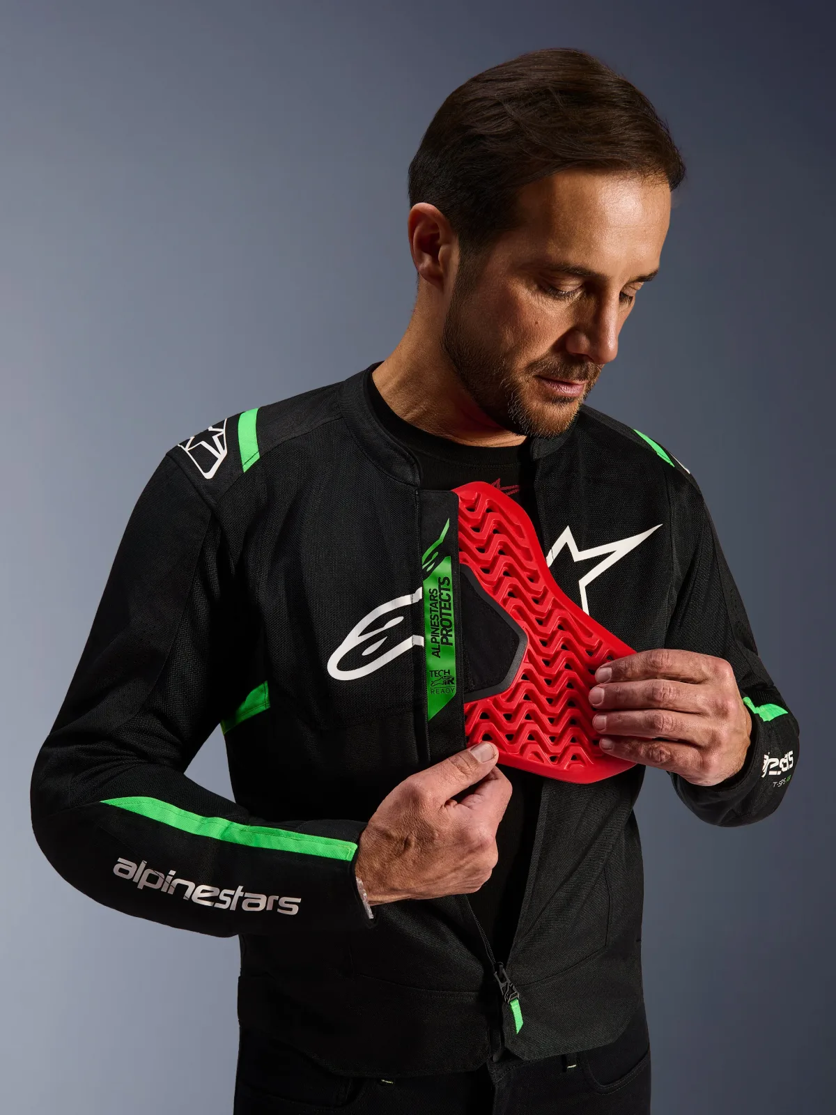 Текстилно яке Alpinestars T-SPS Air V2 Black Fluo Green