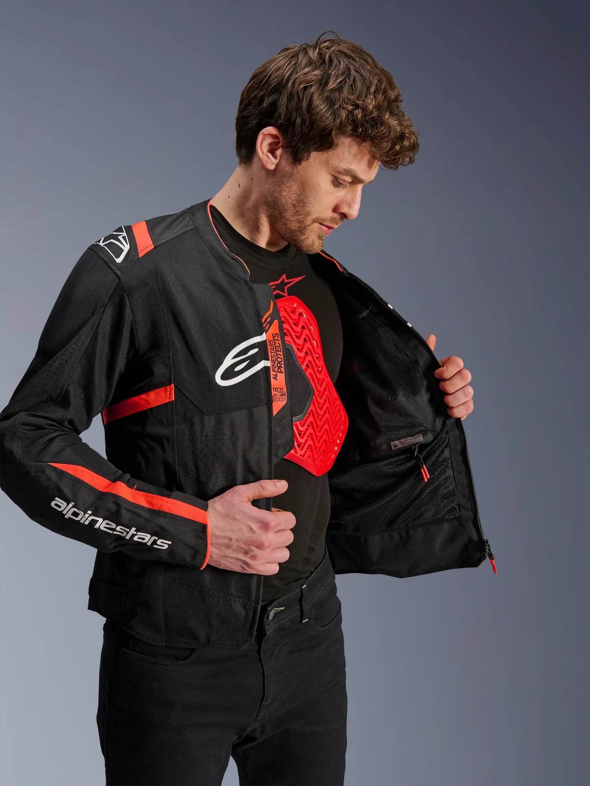 Текстилно яке Alpinestars T-SPS Air V2 Black Red Fluo