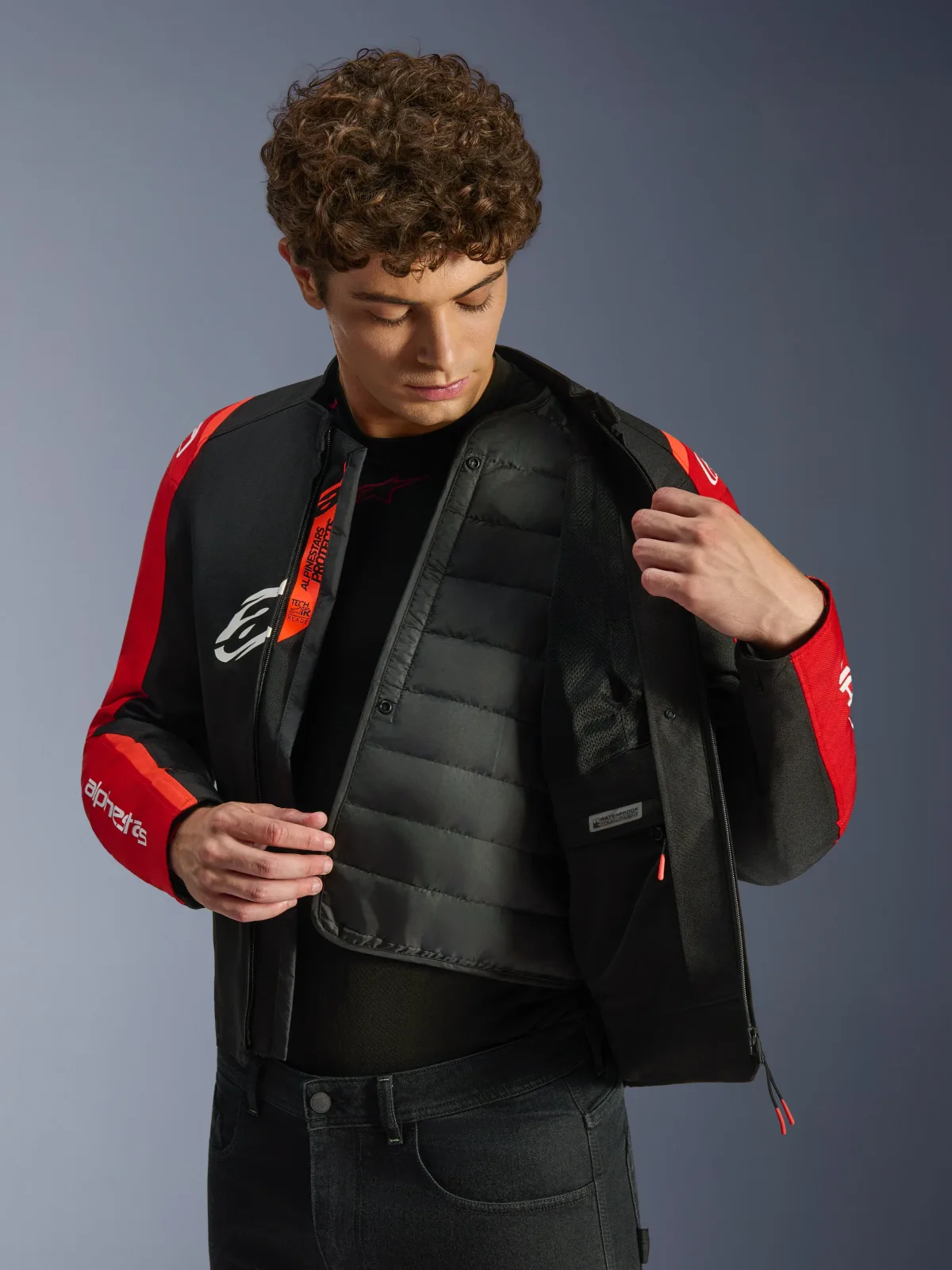 Текстилно яке Alpinestars T-SPS V2 Black Red Red Fluo