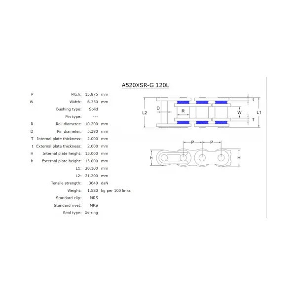 Верига AFAM 520 XSR-G – златна