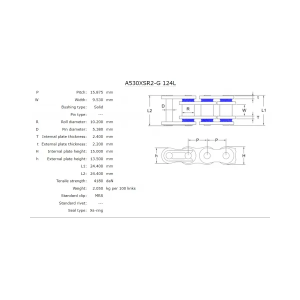 Верига AFAM 530 XSR2-G – златна