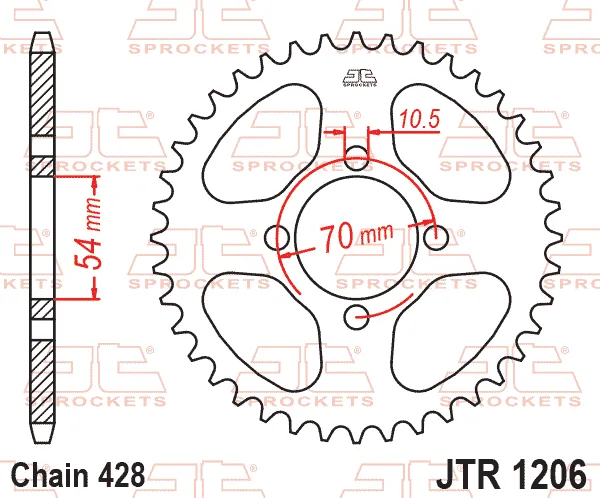 Заден пиньон JTR1206 – 44 зъба