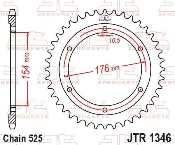 Заден пиньон JTR1346 – 43 зъба