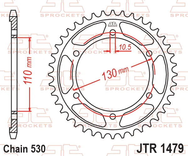 Заден пиньон JTR1479 ZBK – 47 зъба (черен)