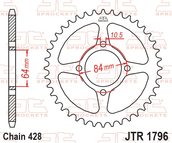Заден пиньон JTR1796 – 51 зъба