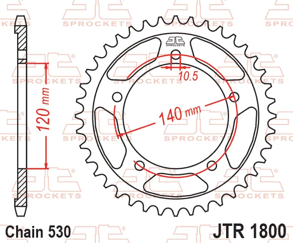 Заден пиньон JTR1800 – 44 зъба