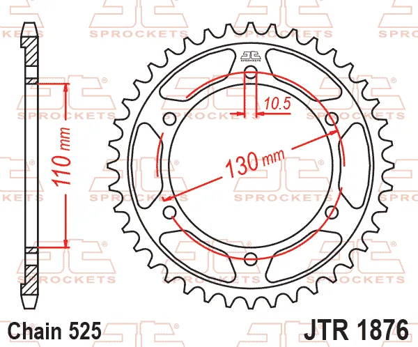 Заден пиньон JTR1876 – 44 зъба