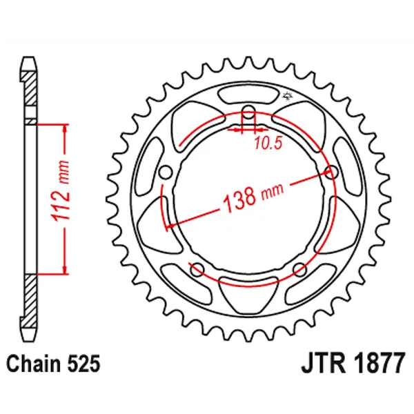 Заден пиньон JTR1877 – 45 зъба