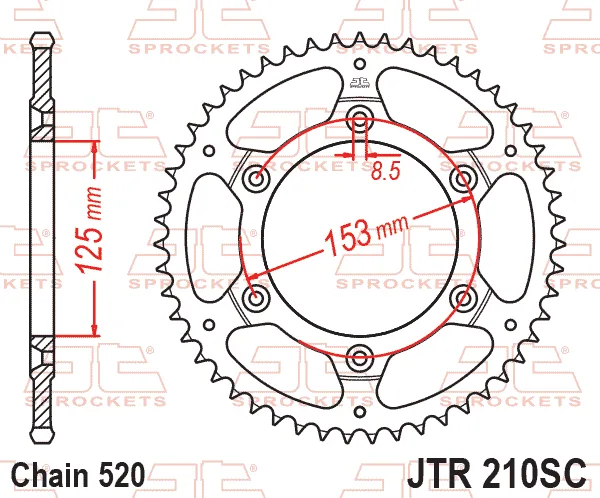 Заден пиньон JTR210SC – 48 зъба (самопочистващ се)