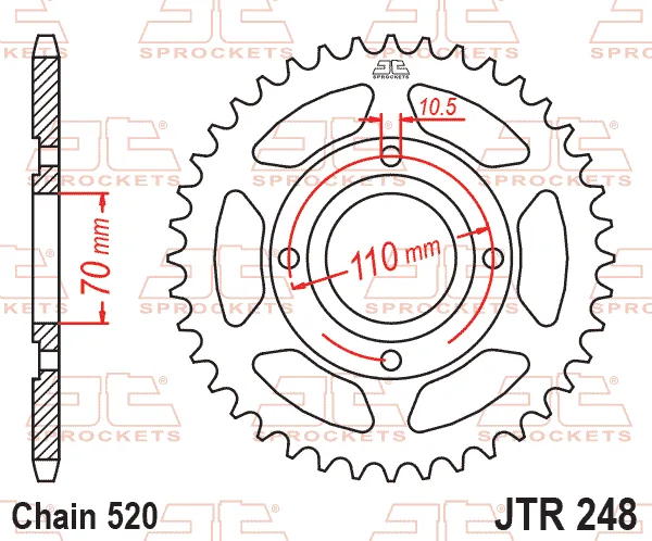 Заден пиньон JTR248 – 44 зъба