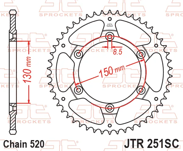 Заден пиньон JTR251SC – 48 зъба (самопочистващ се)