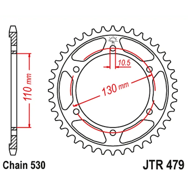 Заден пиньон JTR479 – 45 зъба