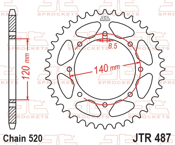 Заден пиньон JTR487 – 38 зъба