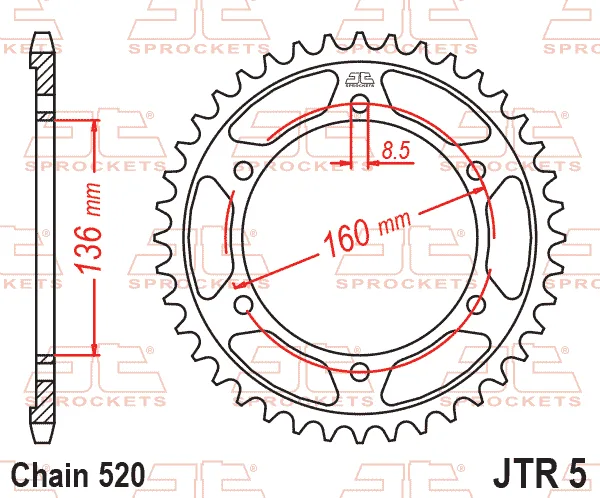 Заден пиньон JTR5 – 49 зъба