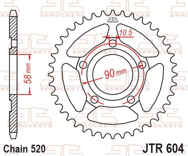 Заден пиньон JTR604 – 44 зъба