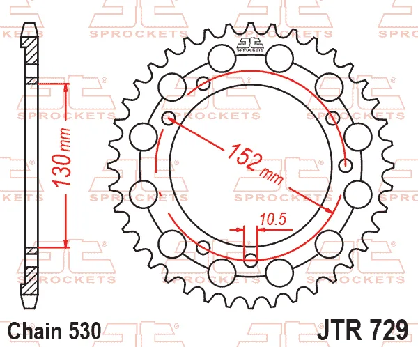 Заден пиньон JTR729 – 46 зъба