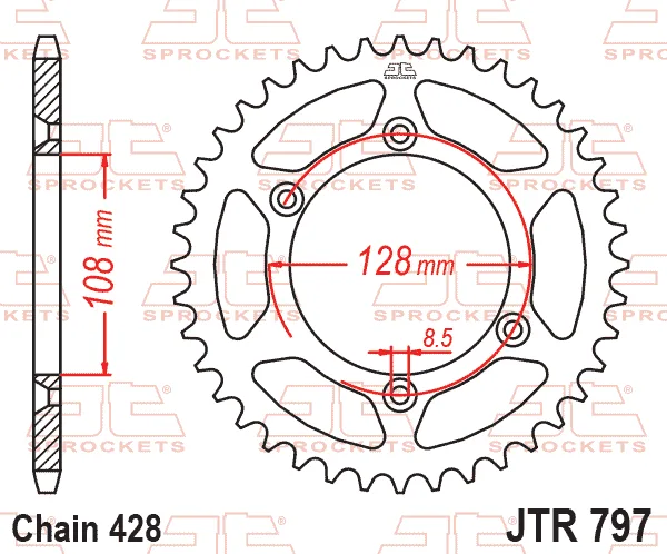 Заден пиньон JTR797 – 51 зъба