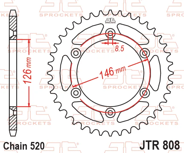Заден пиньон JTR808 – 44 зъба