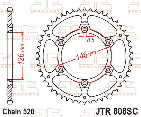 Заден пиньон JTR808SC – 48 зъба (самопочистващ се)