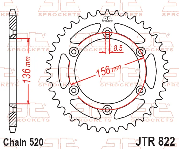 Заден пиньон JTR822 – 52 зъба