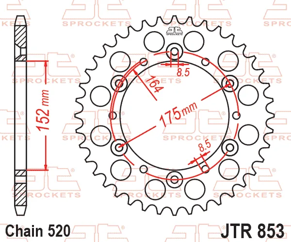 Заден пиньон JTR853 – 50 зъба