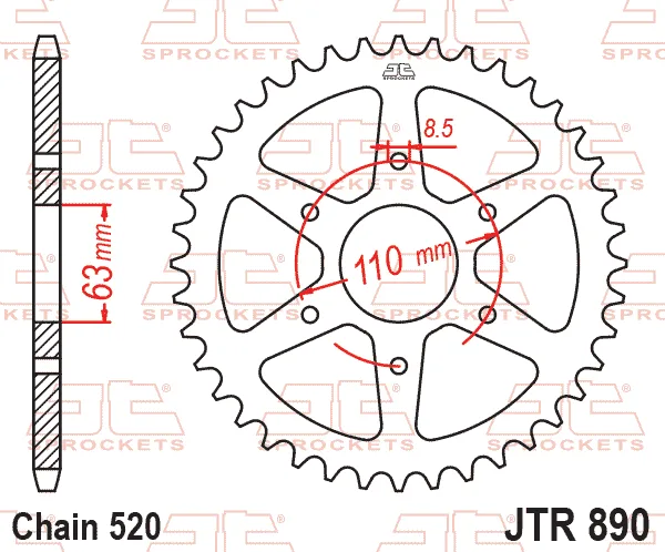 Заден пиньон JTR890 ZBK – 45 зъба (черен)