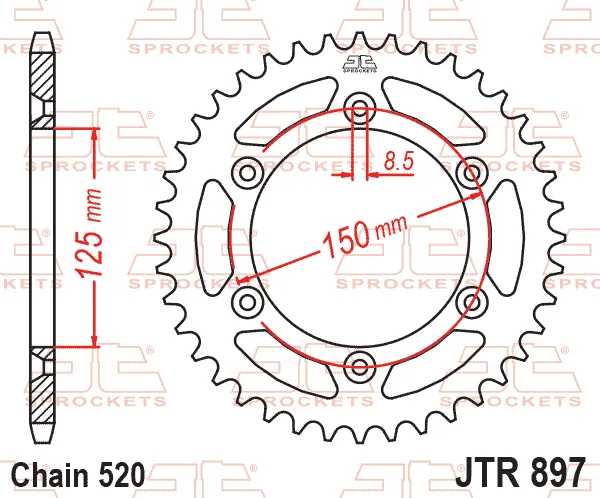 Заден пиньон JTR897 – 44 зъба