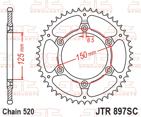 Заден пиньон JTR897SC – 50 зъба (самопочистващ се)